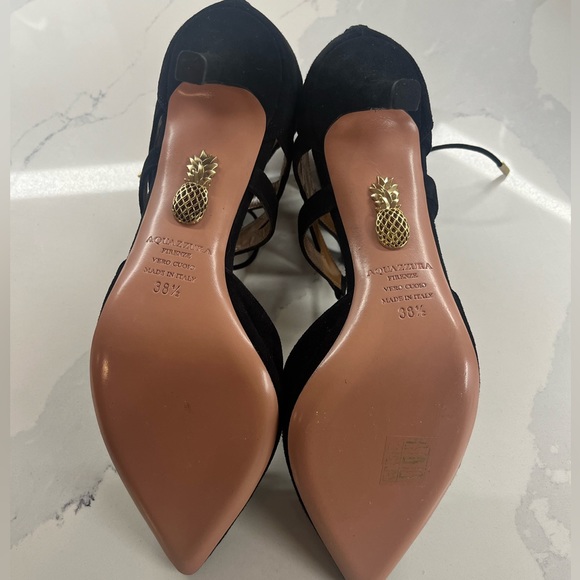 Aquazzura Black Suede Heels (Never Worn) - Picture 3 of 11